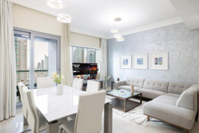 Damac Maison Mall Street 3 Bedroom Burj Khalifa view With Gym and Pool 1 minute walk to Dubai Mall